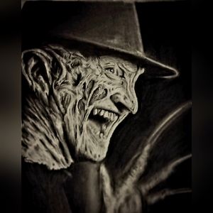 Freddy Krueger Graphite Drawing (Hand Drawn) (Framed)